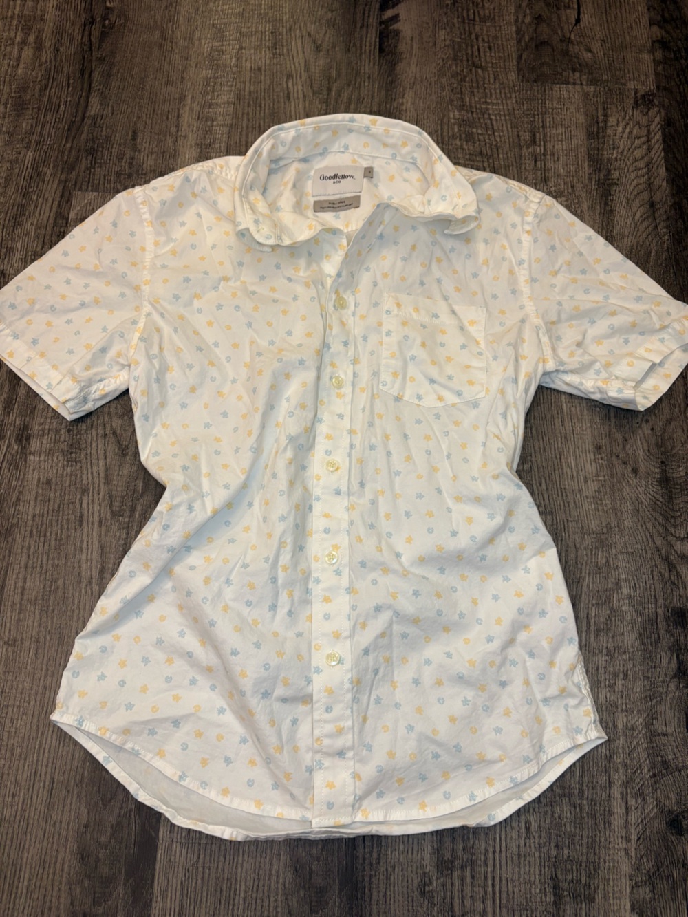 Goodfellow & Co White Short-Sleeve Button Down Top